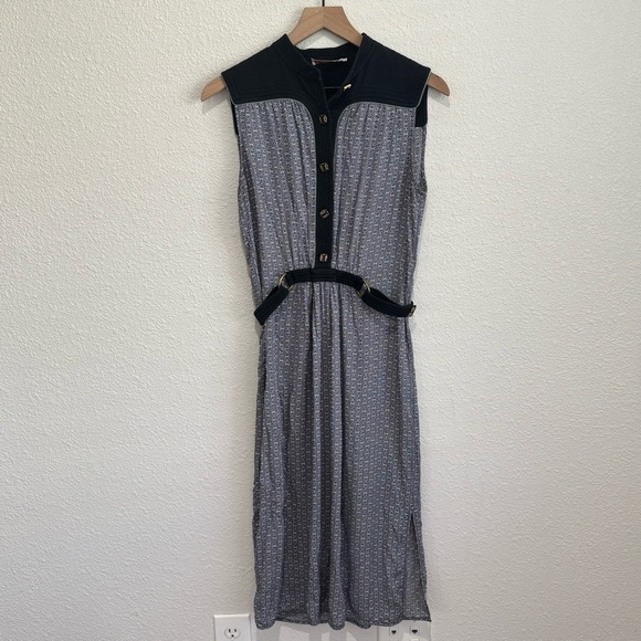 30. Tory Burch Womens 8 Runway Rampling Silk Sleeveless Dress Midi Equestrian - Picture 1 of 12